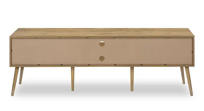 Gemma 72 Rustic TV Stand with Storage and Cable Management for TVs up to 80- Brown