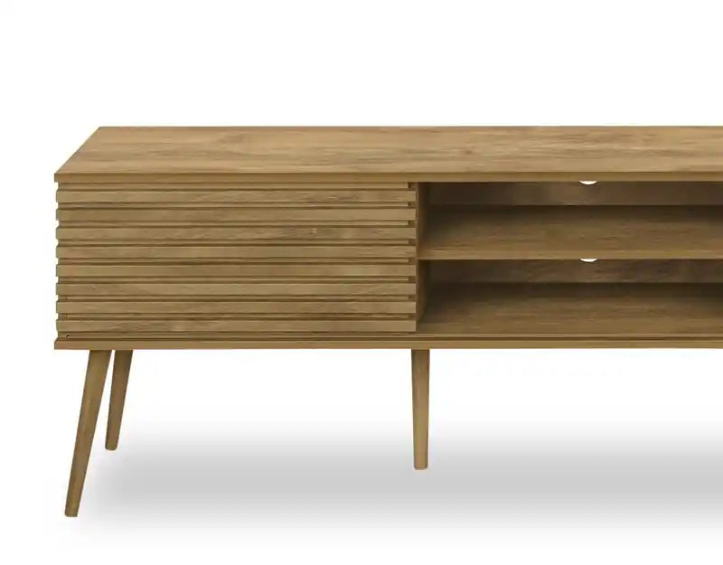 Gemma 72 Rustic TV Stand with Storage and Cable Management for TVs up to 80- Brown