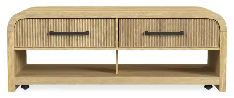 48 Modern Coffee Table with Storage, Shelf and Casters