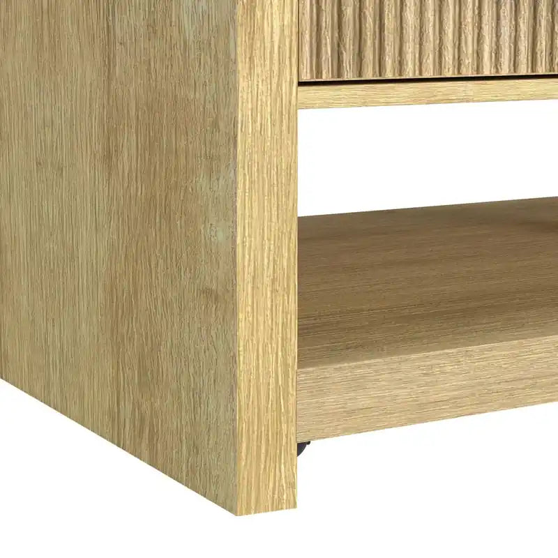 48 Modern Coffee Table with Storage, Shelf and Casters