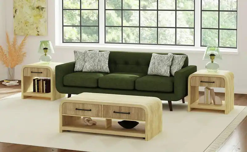 48 Modern Coffee Table with Storage, Shelf and Casters