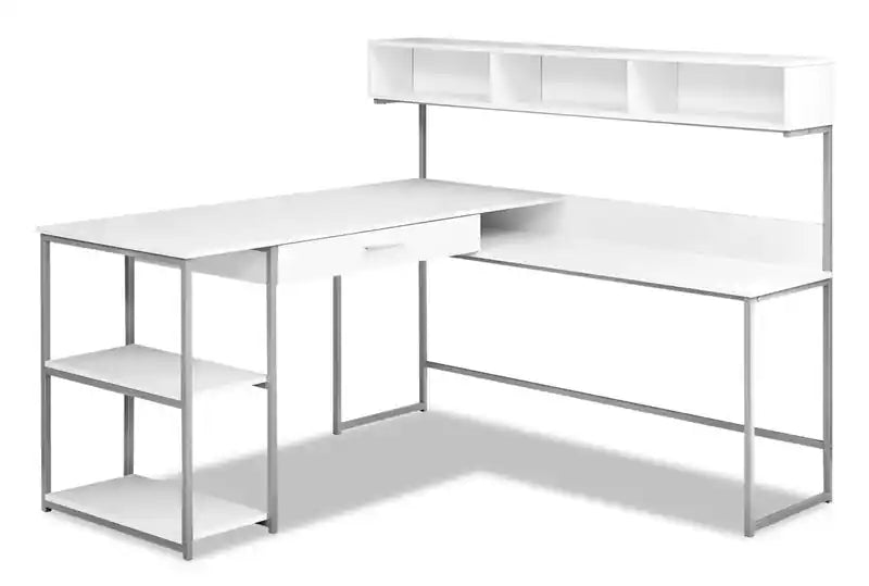 Oaklee 59 L-Shaped Corner Office Desk with Hutch
