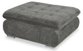 Scott Living Plaza Modular 38 Fabric Ottoman with Tufted Cushion and Metal Legs