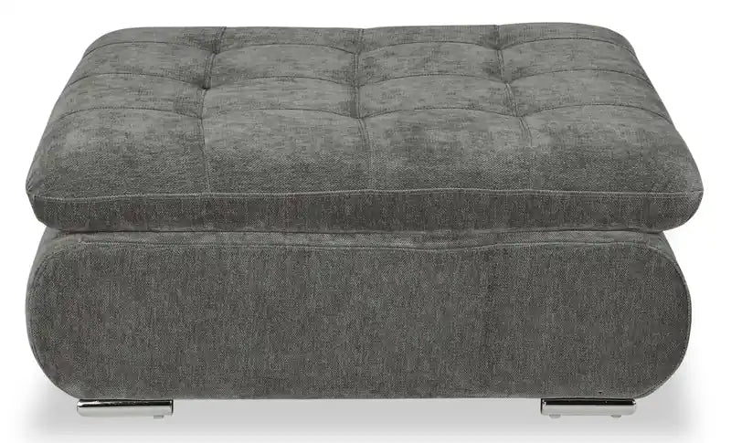Scott Living Plaza Modular 38 Fabric Ottoman with Tufted Cushion and Metal Legs