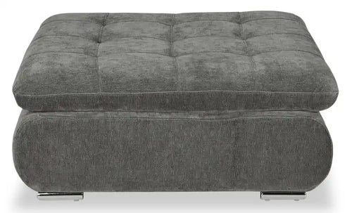 Pouf en tissu de 38 po avec coussin capitonné et pieds en métal