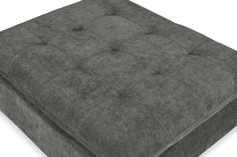 Scott Living Plaza Modular 38 Fabric Ottoman with Tufted Cushion and Metal Legs