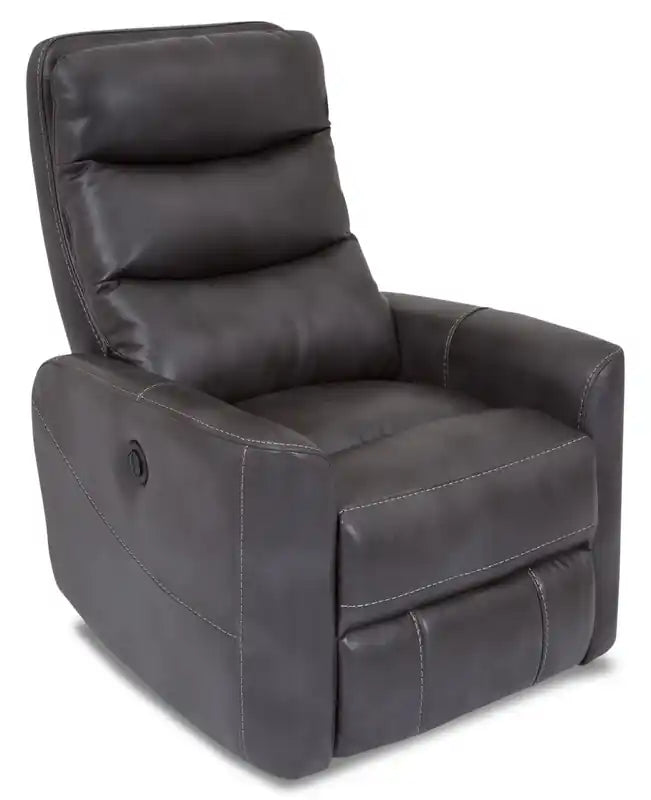 Cindy Crawford Home Quinn 31 Leather-Look Fabric Swivel Rocker Power Reclining Chair