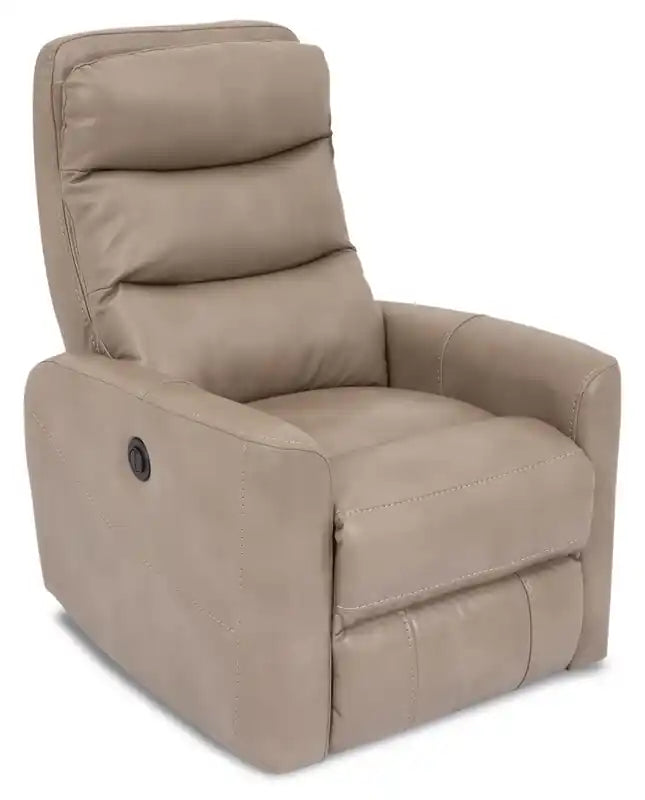 Cindy Crawford Home Quinn 31 Leather-Look Fabric Swivel Rocker Power Reclining Chair