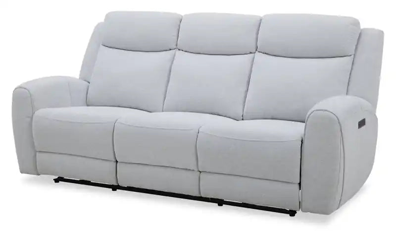 Reign 87 Fabric Power Reclining Sofa with USB Ports - Bronco Stone Grey