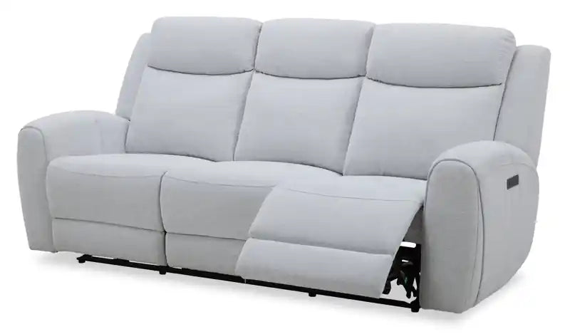 Reign 87 Fabric Power Reclining Sofa with USB Ports - Bronco Stone Grey