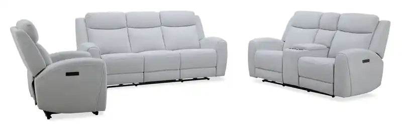 Reign 87 Fabric Power Reclining Sofa with USB Ports - Bronco Stone Grey