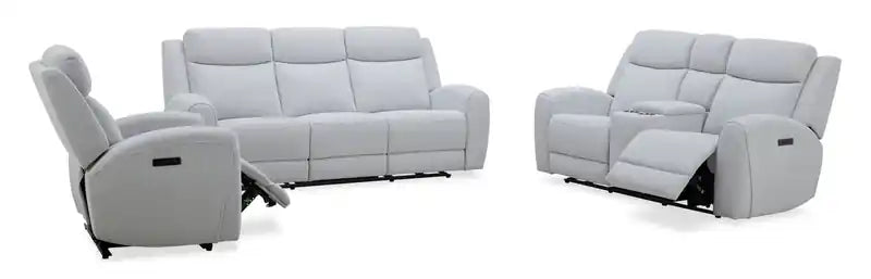 Reign 87 Fabric Power Reclining Sofa with USB Ports - Bronco Stone Grey