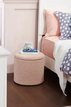 Saskatchewan Pouf de rangement rond en tissu 14,75