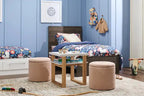 Saskatchewan Pouf de rangement rond en tissu 14,75