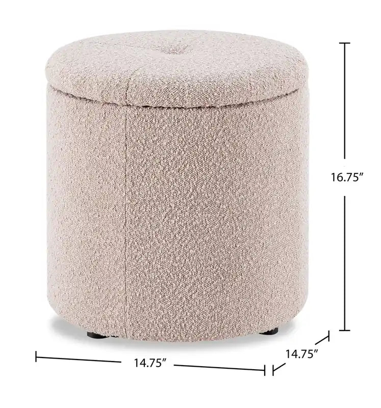 Saskatchewan 14.75 Round Fabric Storage Ottoman