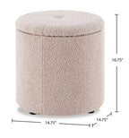 Saskatchewan Pouf de rangement rond en tissu 14,75