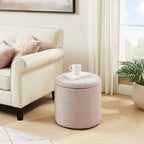 Saskatchewan Pouf de rangement rond en tissu 14,75