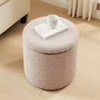 Saskatchewan Pouf de rangement rond en tissu 14,75