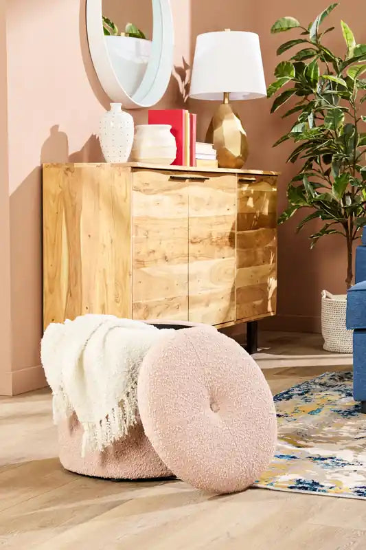 Saskatchewan 14.75 Round Fabric Storage Ottoman