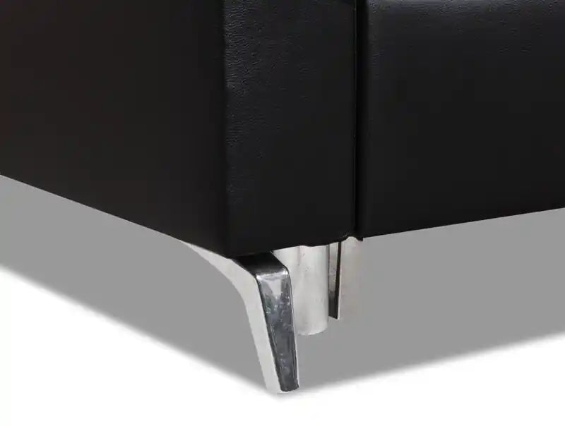 Wilson 77.5 Leather-Look Fabric Sleeper Sofa with Drop-Down Back Cushions and Metal Legs