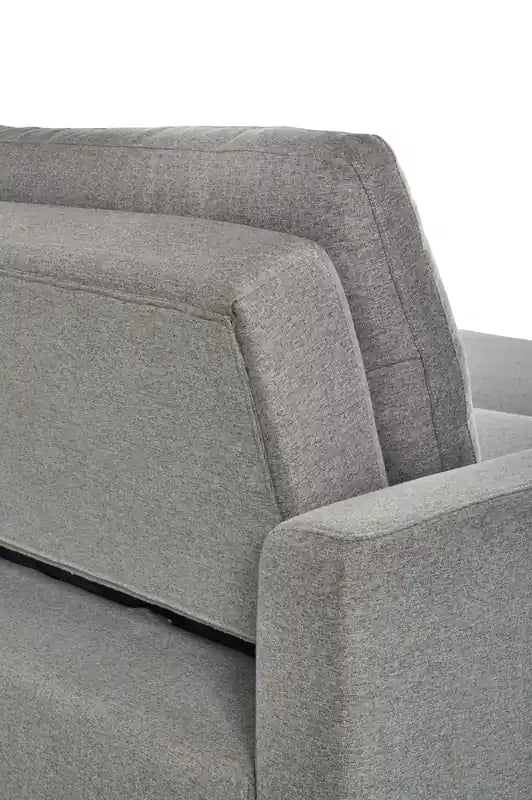 Wilson 77.5 Leather-Look Fabric Sleeper Sofa with Drop-Down Back Cushions and Metal Legs