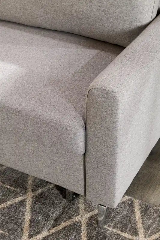 Wilson 77.5 Leather-Look Fabric Sleeper Sofa with Drop-Down Back Cushions and Metal Legs