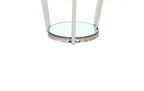 Table d'appoint ronde moderne en verre de 22 po avec étagère - Fini chromé avec acier inoxydable